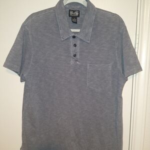 Lucky Brand Good Luck Gray Short Sleeve Polo Shirt Men's sz Medium